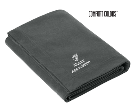 STRAYER ALUMNI Comfort Colors® Fleece Dorm Blanket (4-in logo) - Pepper