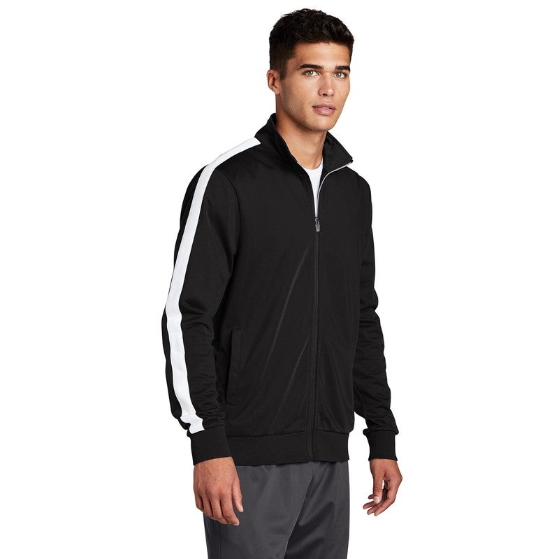 STRAYER Sport-Tek ® Tricot Track Jacket Black/ White