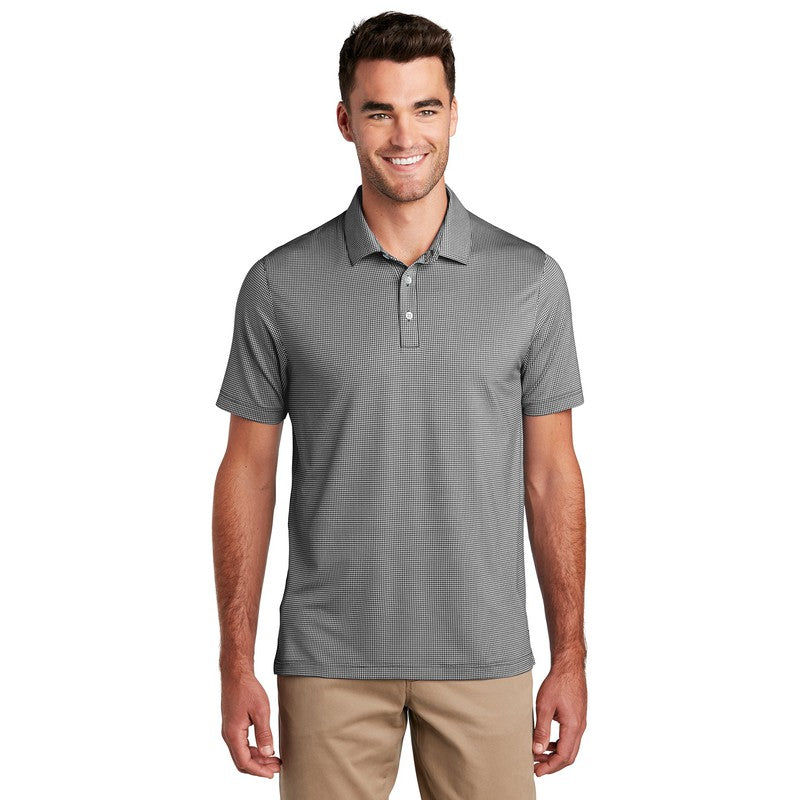 Port Authority ® Gingham Polo-Black/ White