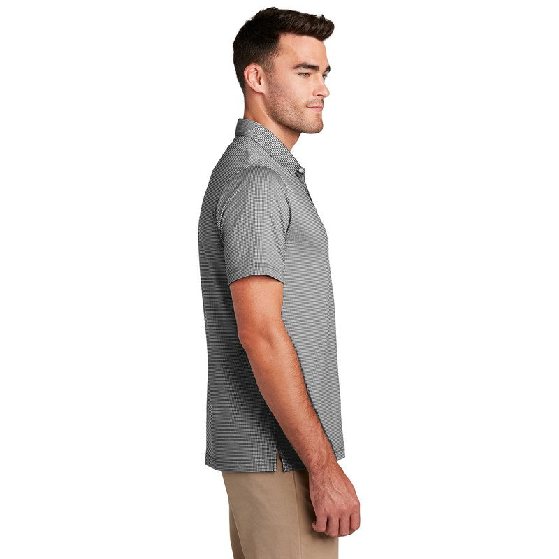 Port Authority ® Gingham Polo-Black/ White