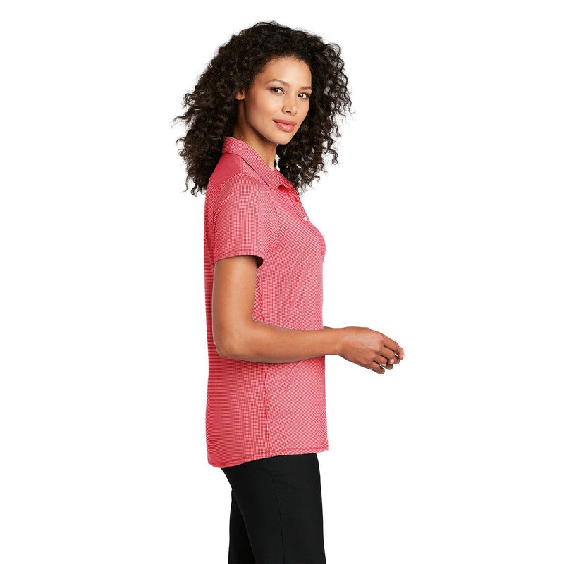 Port Authority ® Ladies Gingham Polo-Rich Red/ White