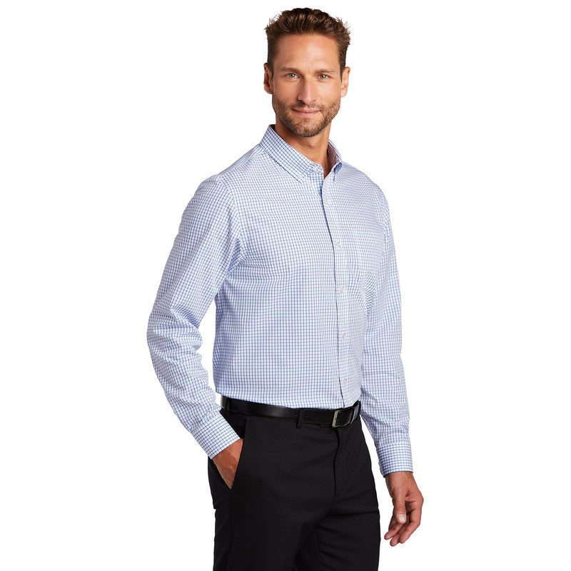 Red House ® Open Ground Check Non-Iron Shirt-Medium Blue/ White