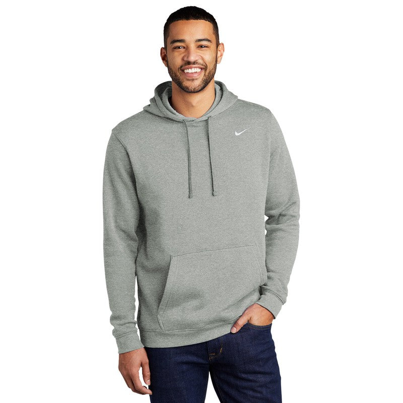 Nike Club Fleece Pullover Hoodie-Dark Grey Heather