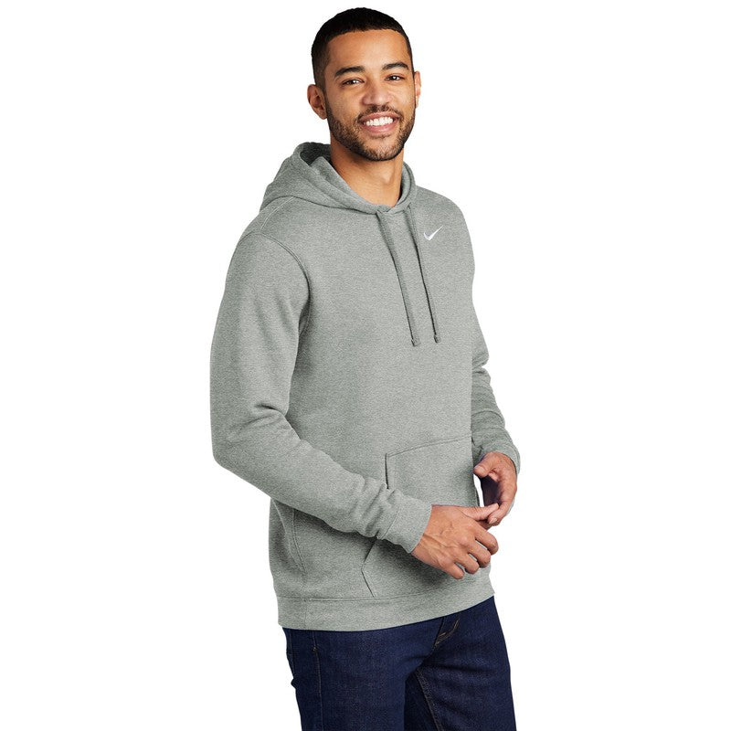 Nike Club Fleece Pullover Hoodie-Dark Grey Heather