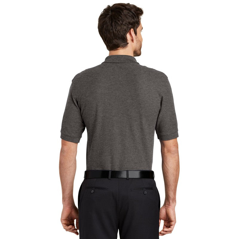 Port Authority® Silk Touch™ Polo-Charcoal Heather Grey