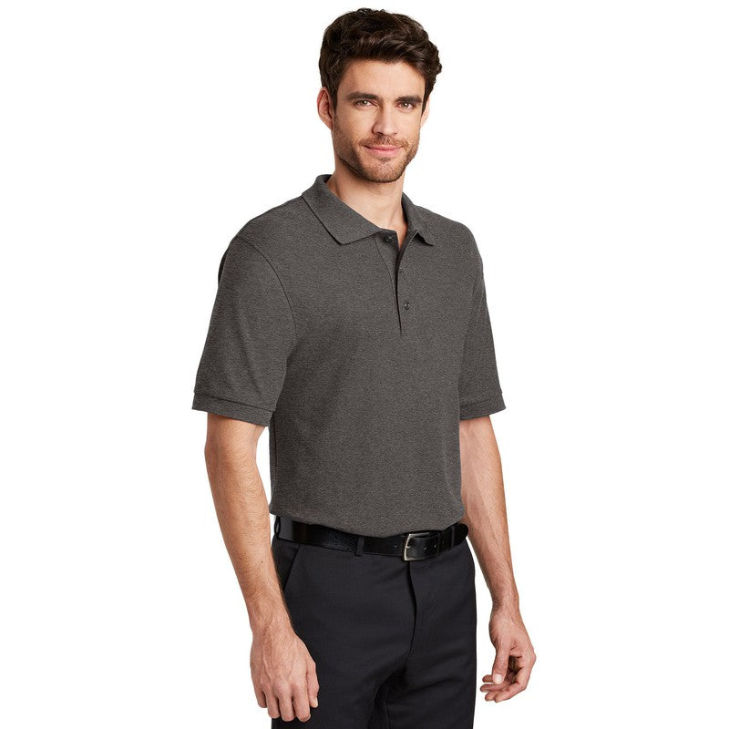 Port Authority® Silk Touch™ Polo-Charcoal Heather Grey