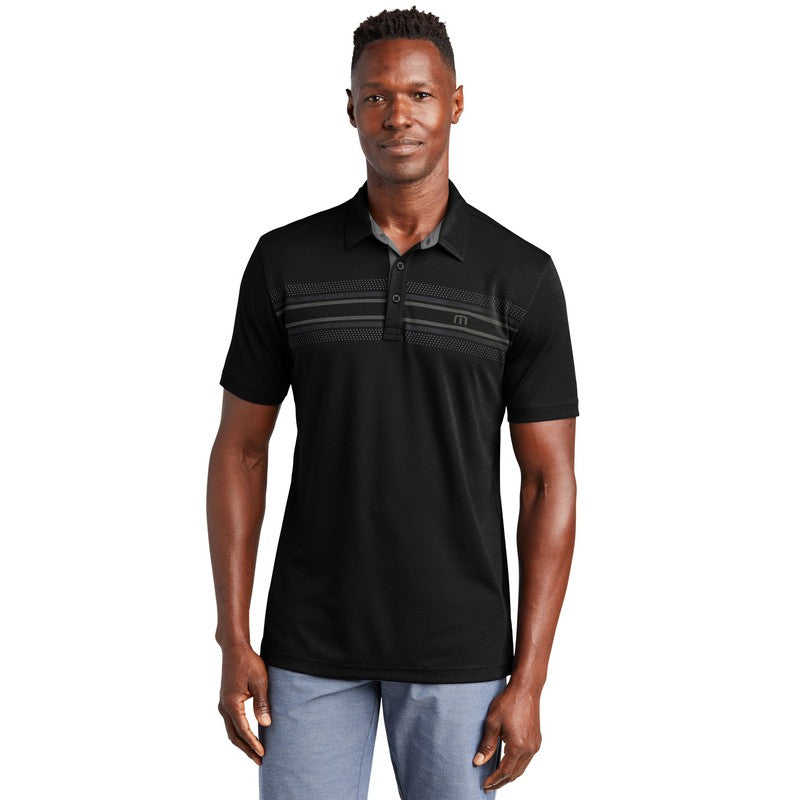 STRAYER NEW Travis Mathew Monterey Chest Stripe Polo - Black