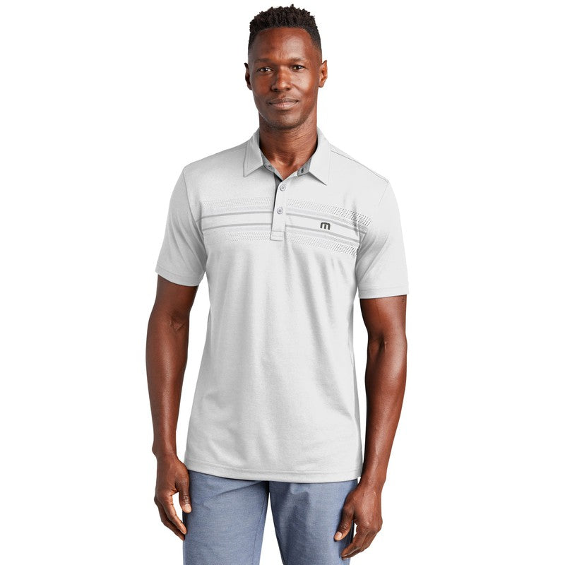 STRAYER NEW Travis Mathew Monterey Chest Stripe Polo - White