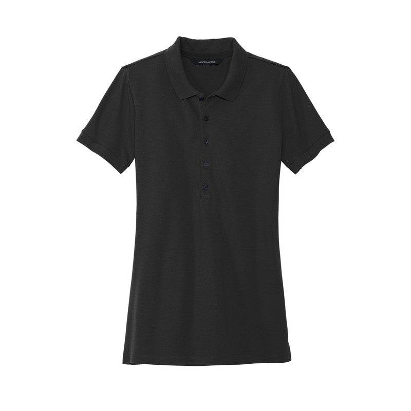 STRAYER MERCER+METTLE™ Women’s Stretch Heavyweight Pique Polo - Black
