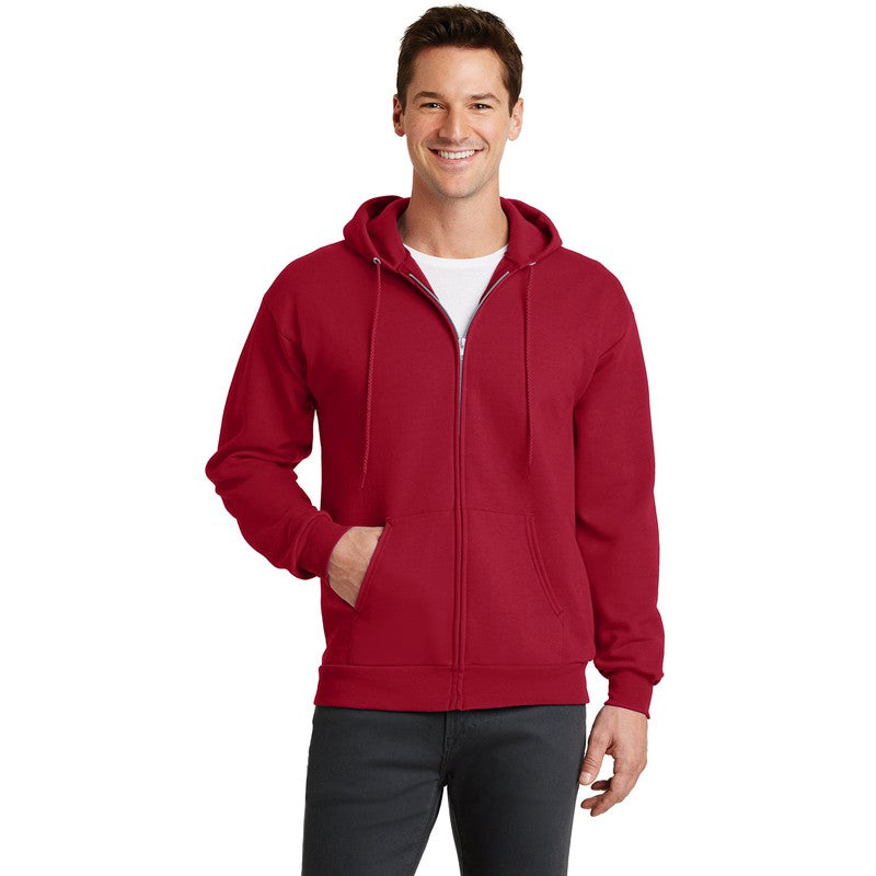 STRAYER Port & Company® Core Fleece Full-Zip Hooded Sweatshirt-RED