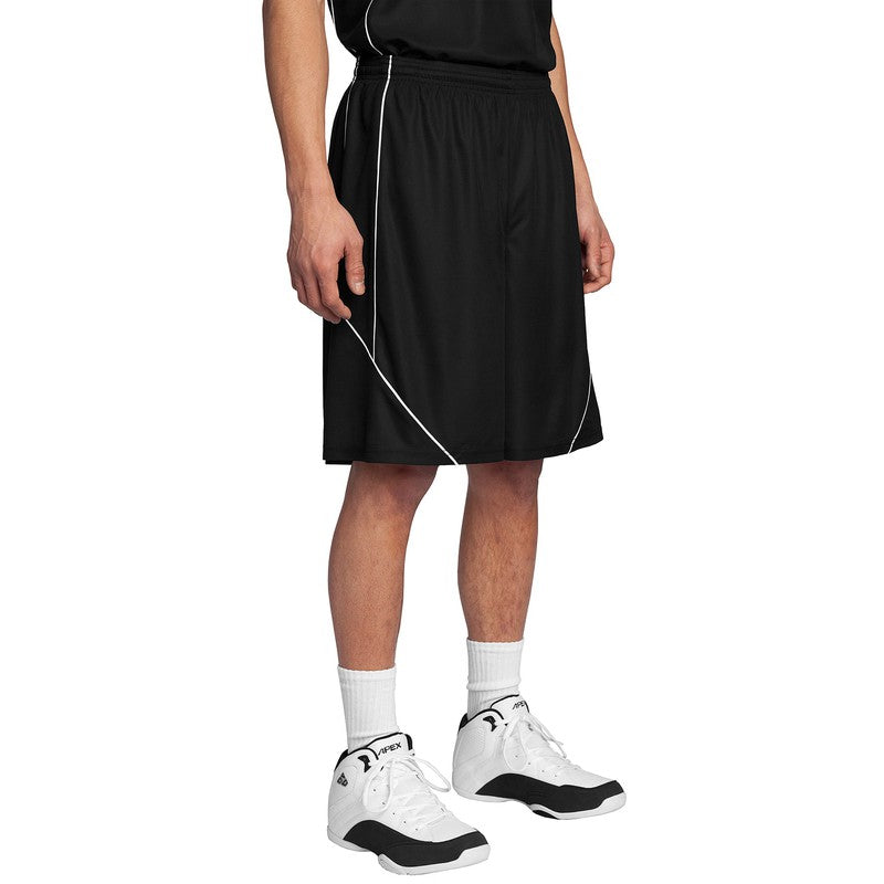 Sport-Tek® PosiCharge® Mesh Reversible Spliced Short BLACK