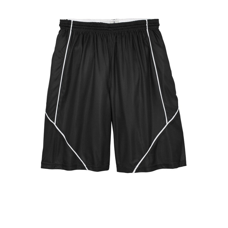 Sport-Tek® PosiCharge® Mesh Reversible Spliced Short BLACK