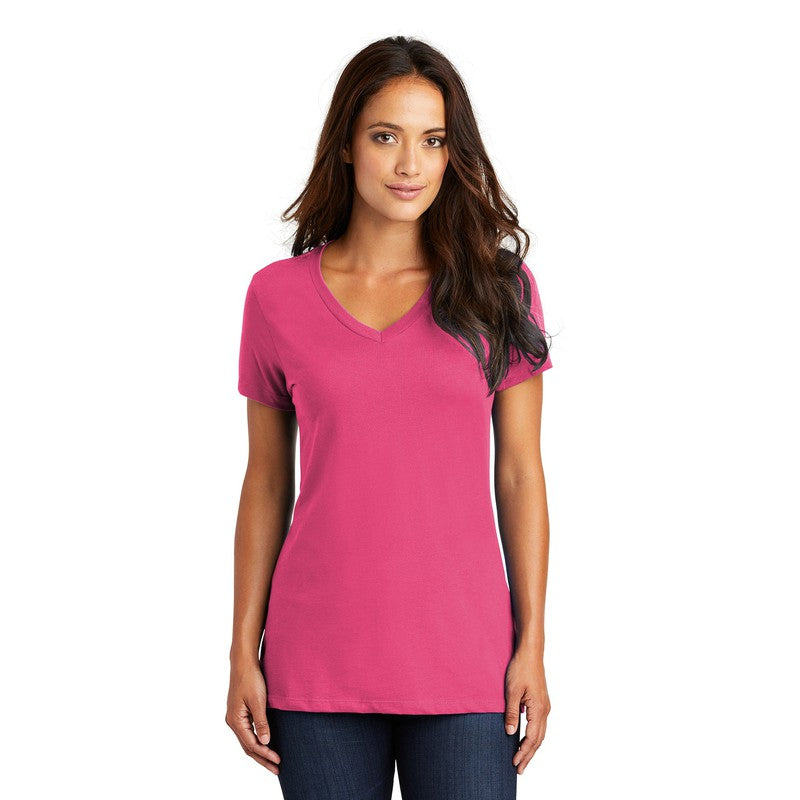 District ® Women’s Perfect Weight ® V-Neck Tee-Dark Fuchsia
