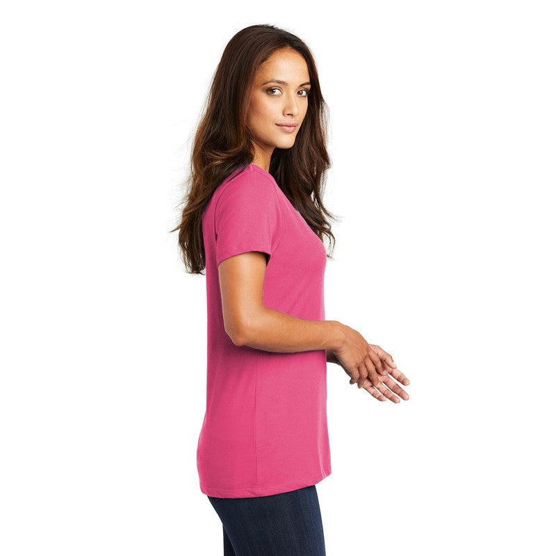 District ® Women’s Perfect Weight ® V-Neck Tee-Dark Fuchsia