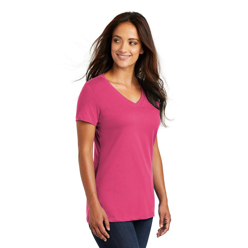 District ® Women’s Perfect Weight ® V-Neck Tee-Dark Fuchsia
