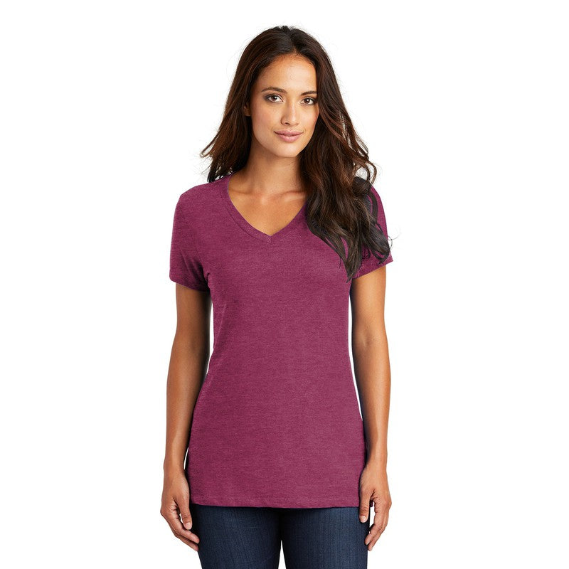 District ® Women’s Perfect Weight ® V-Neck Tee-Heathered Loganberry