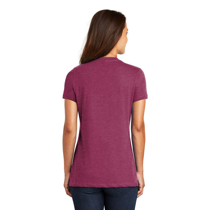 District ® Women’s Perfect Weight ® V-Neck Tee-Heathered Loganberry