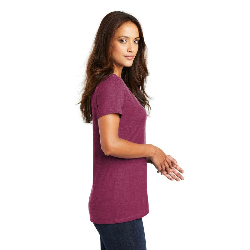 District ® Women’s Perfect Weight ® V-Neck Tee-Heathered Loganberry