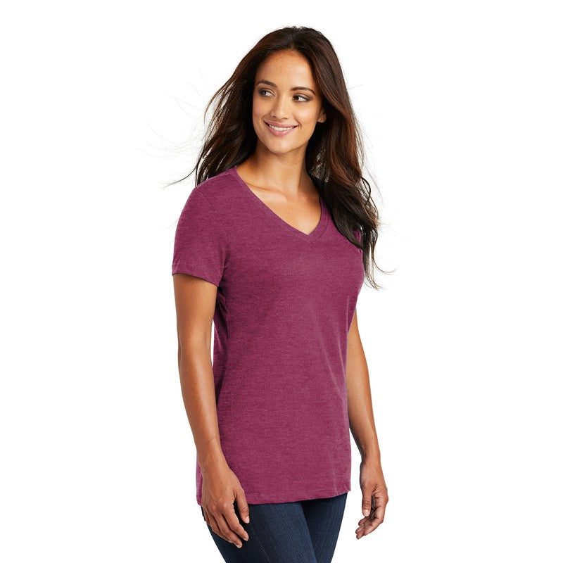 District ® Women’s Perfect Weight ® V-Neck Tee-Heathered Loganberry
