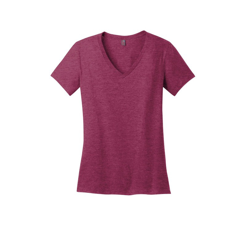 District ® Women’s Perfect Weight ® V-Neck Tee-Heathered Loganberry