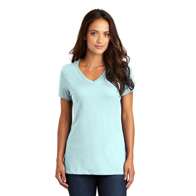 District ® Women’s Perfect Weight ® V-Neck Tee-SeaGlass Blue