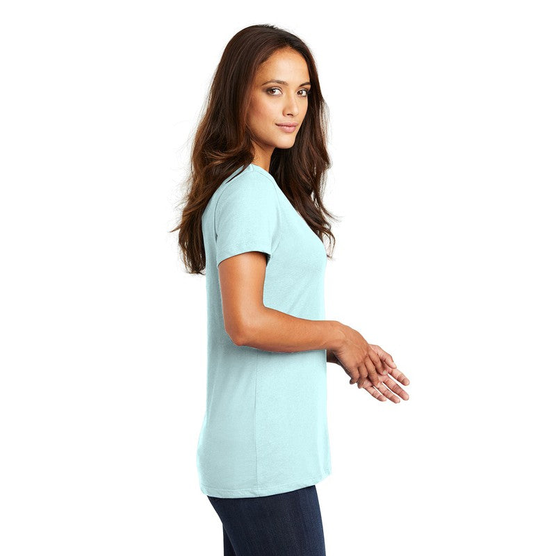 District ® Women’s Perfect Weight ® V-Neck Tee-SeaGlass Blue