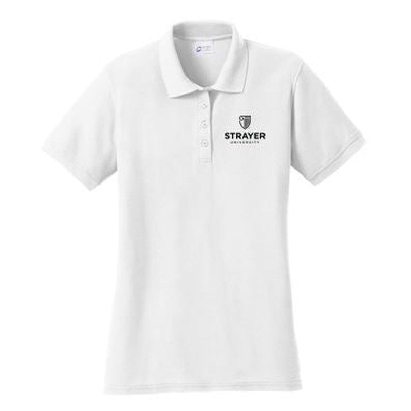 Port & Company® Ladies Core Blend Pique Polo-White