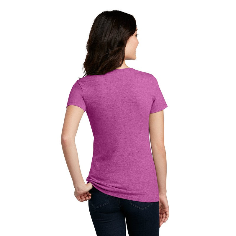 District ® Women’s Perfect Blend ® V-Neck Tee-Heathered Pink Raspberry