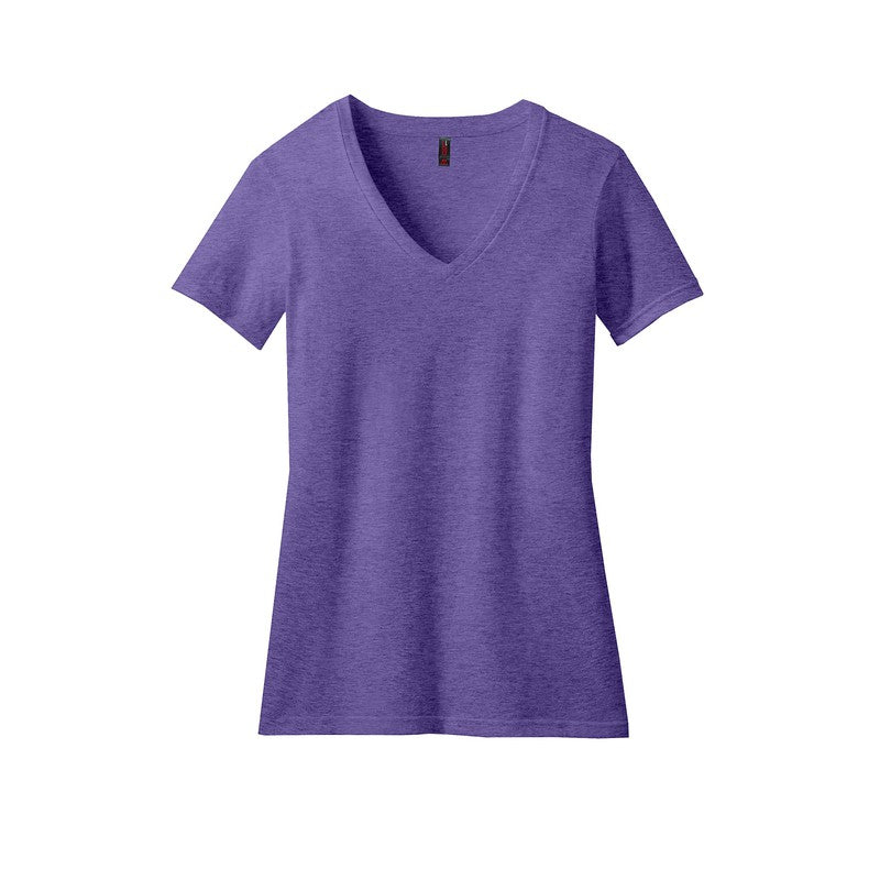 District ® Women’s Perfect Blend ® V-Neck Tee-Heathered Purple