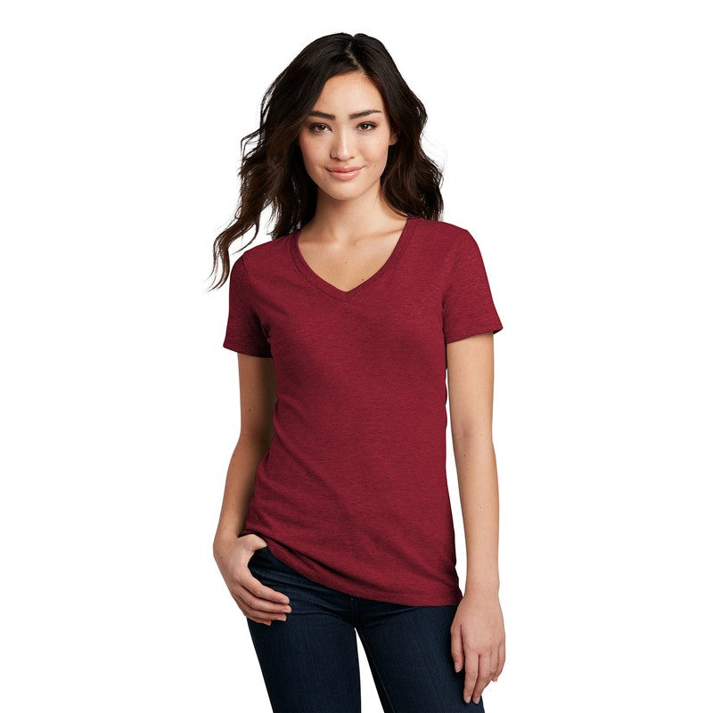 District ® Women’s Perfect Blend ® V-Neck Tee-Red Fleck