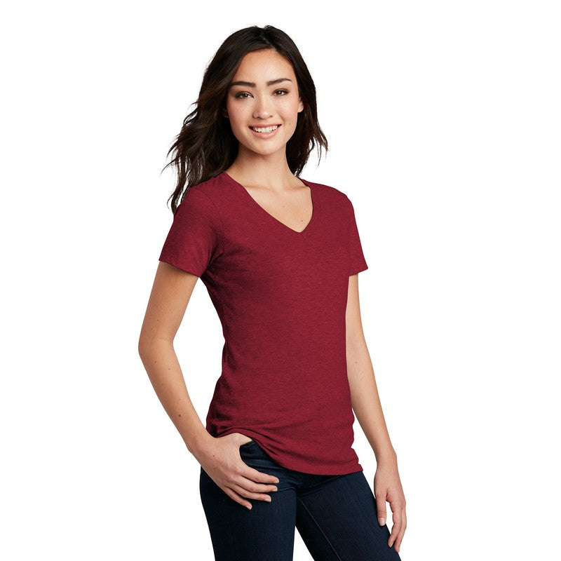 District ® Women’s Perfect Blend ® V-Neck Tee-Red Fleck