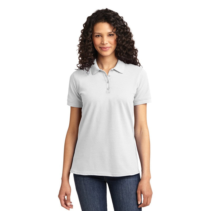Port & Company® Ladies Core Blend Pique Polo-White