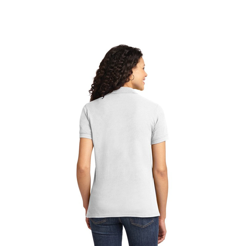 Port & Company® Ladies Core Blend Pique Polo-White