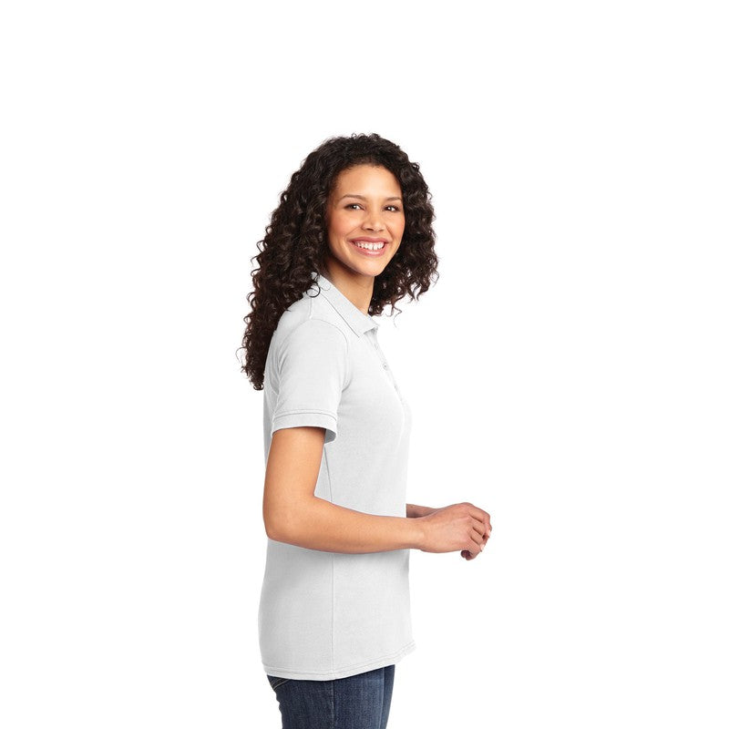 Port & Company® Ladies Core Blend Pique Polo-White