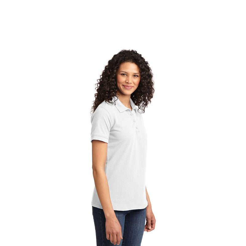 Port & Company® Ladies Core Blend Pique Polo-White