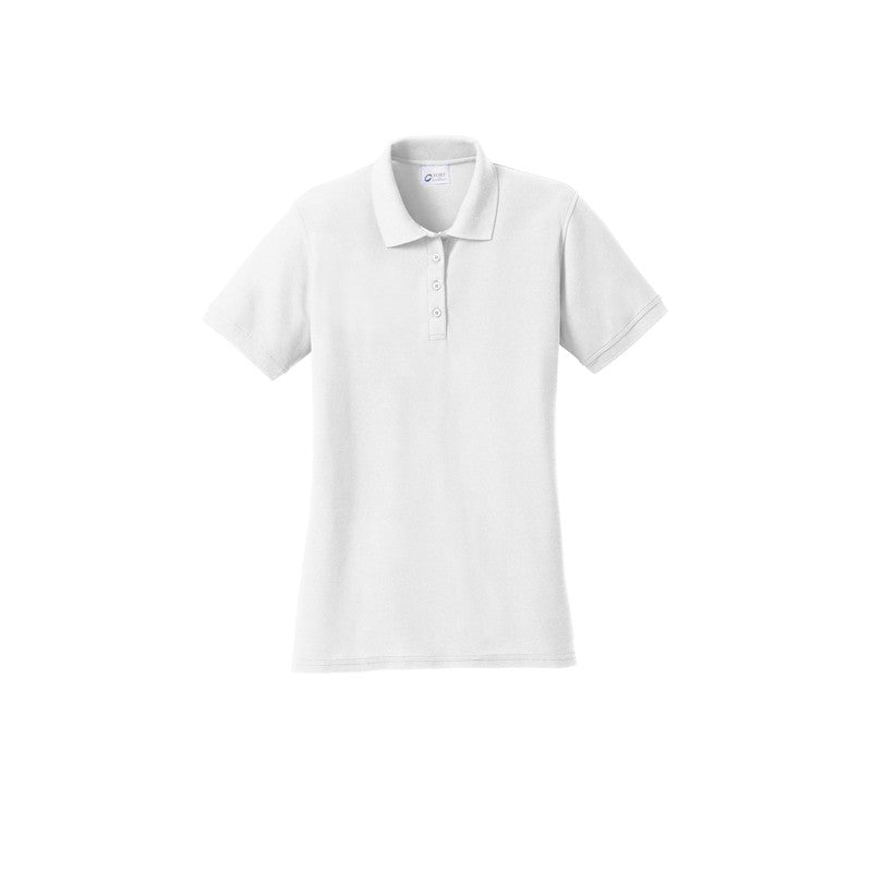 Port & Company® Ladies Core Blend Pique Polo-White