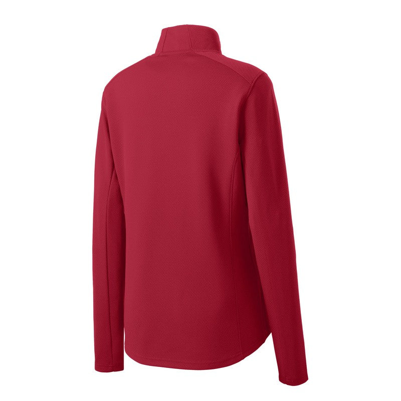 STRAYER Sport-Tek® Ladies Sport-Wick® Textured 1/4-Zip Pullover-RED