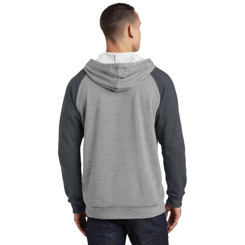 STRAYER District ® Lightweight Fleece Raglan Hoodie-Heathered Grey/ Heathered Charcoal