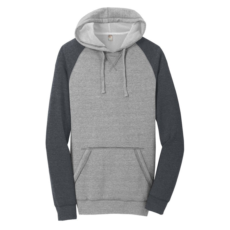 STRAYER District ® Lightweight Fleece Raglan Hoodie-Heathered Grey/ Heathered Charcoal