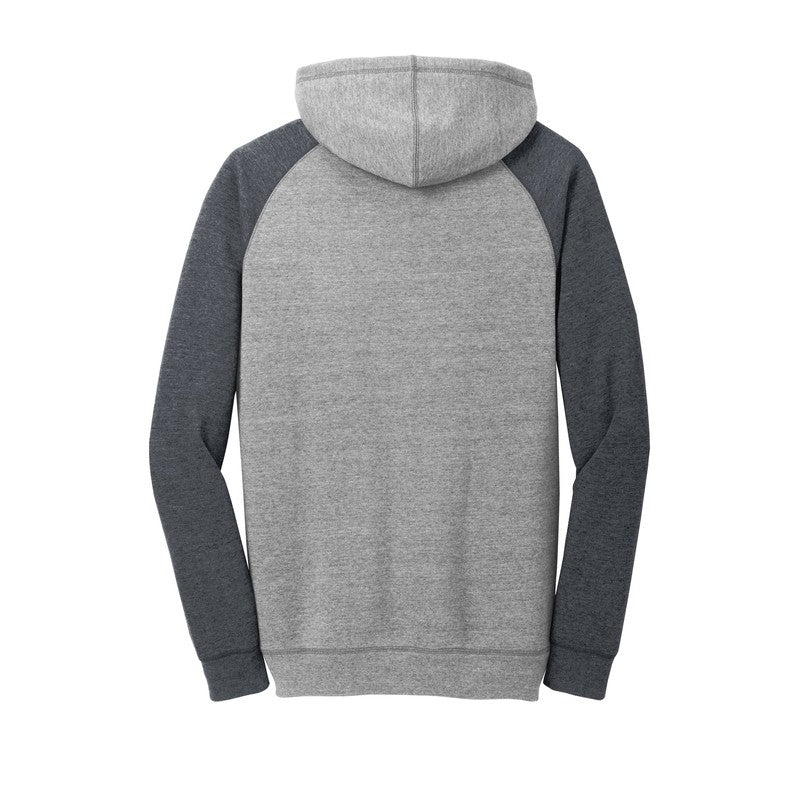 STRAYER District ® Lightweight Fleece Raglan Hoodie-Heathered Grey/ Heathered Charcoal