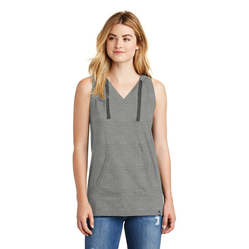 New Era® Ladies Heritage Blend Hoodie Tank-Shadow Grey Heather