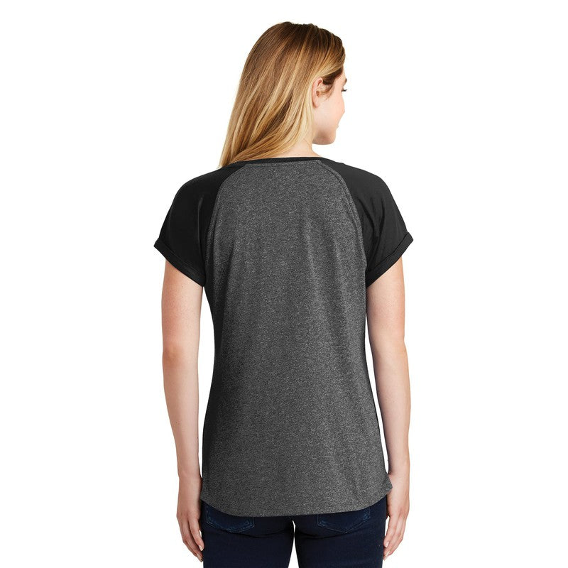 New Era® Ladies Heritage Blend Varsity Tee-Black/ Black Twist