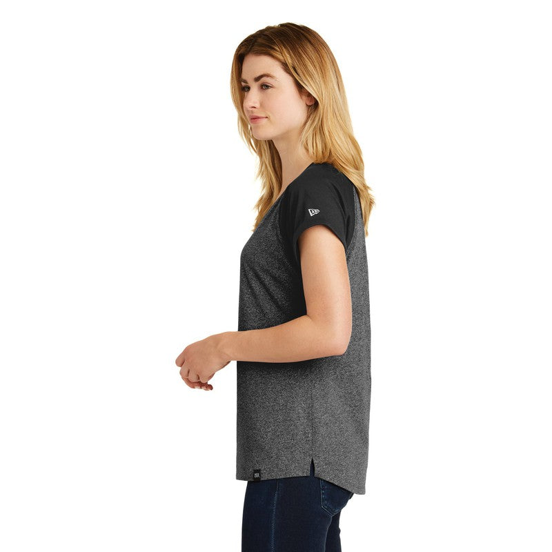New Era® Ladies Heritage Blend Varsity Tee-Black/ Black Twist