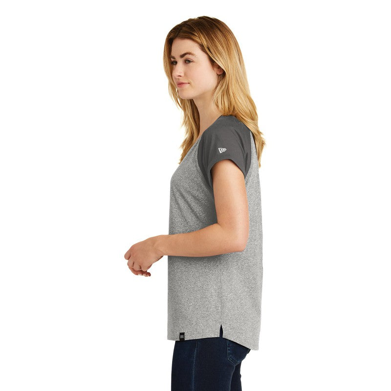 New Era® Ladies Heritage Blend Varsity Tee-Graphite/ Light Graphite Twist