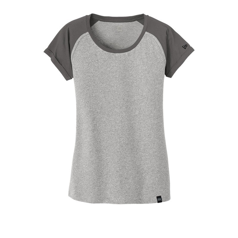 New Era® Ladies Heritage Blend Varsity Tee-Graphite/ Light Graphite Twist