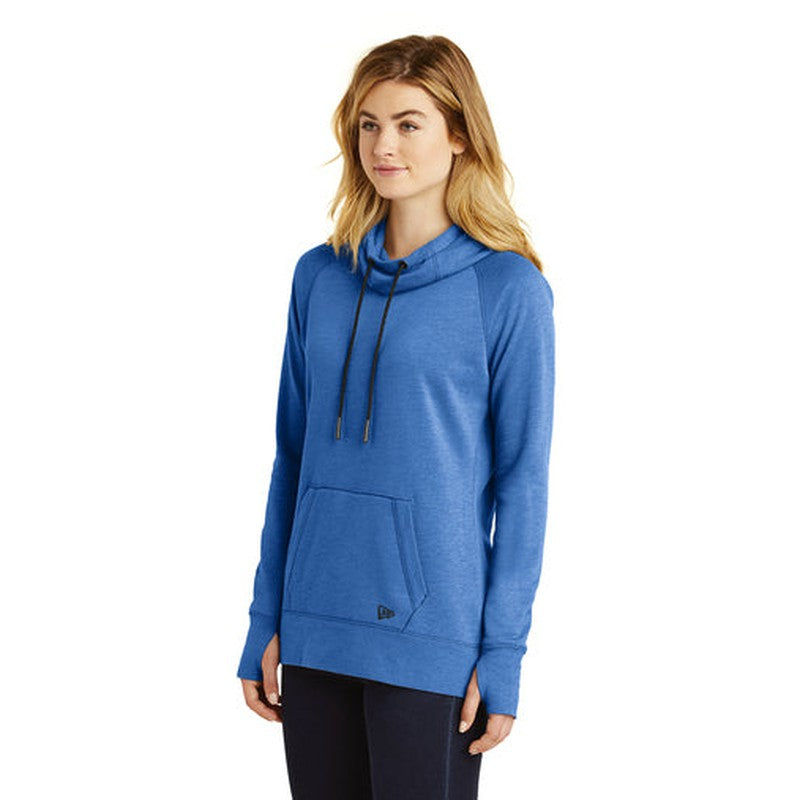 LADIES New Era® Ladies Tri-Blend Fleece Pullover Hoodie-ROYAL HEATHER