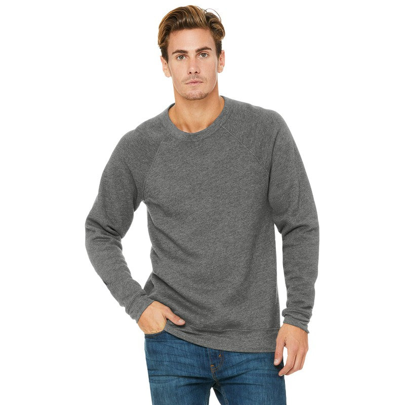 UNISEX Bella+Canvas ® Unisex Sponge Fleece Raglan Sweatshirt-GRAY TRI-BLEND
