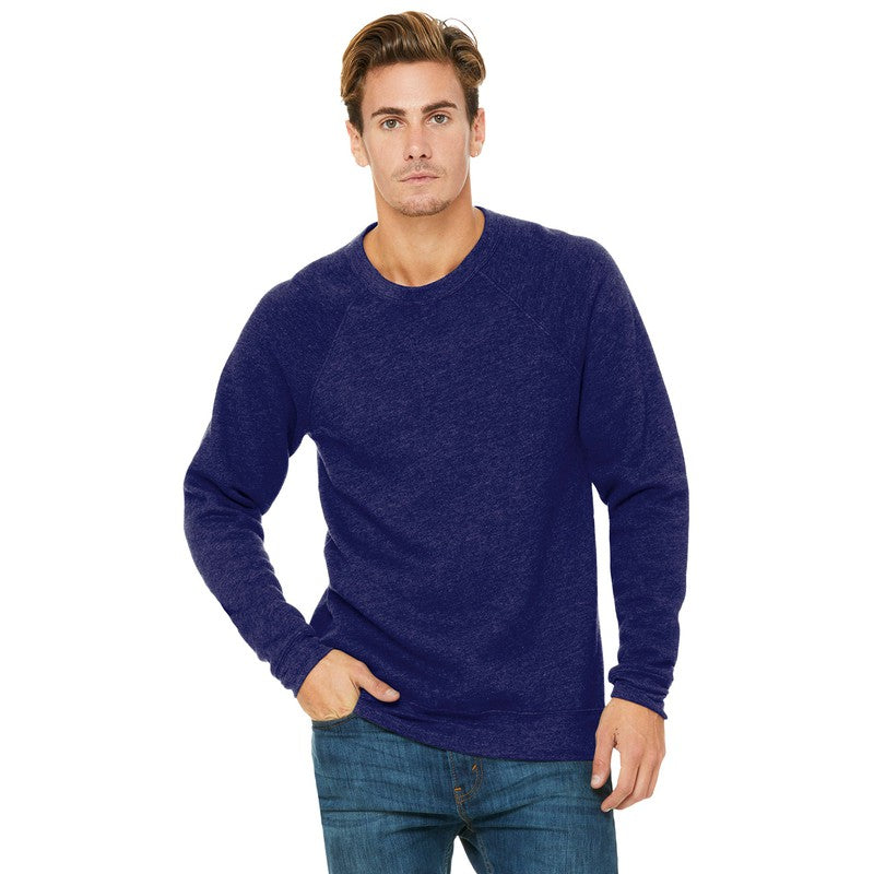 UNISEX Bella+Canvas ® Unisex Sponge Fleece Raglan Sweatshirt-NAVY TRI-BLEND