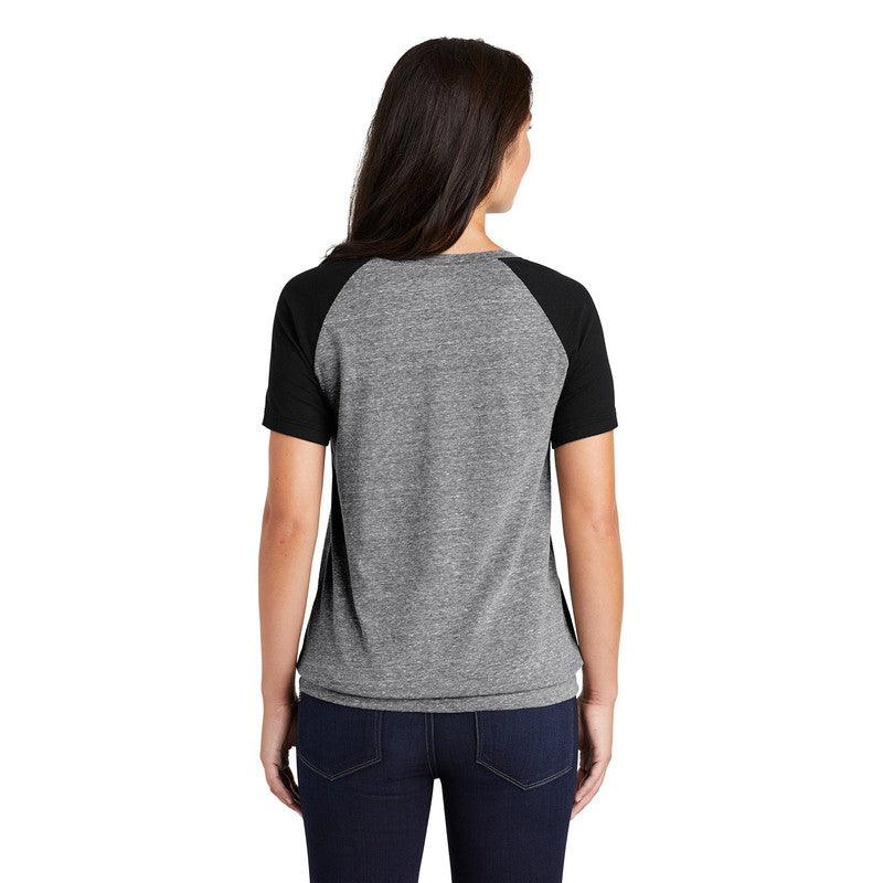 New Era Ladies Tri-Blend Performance Cinch Tee - Shadow Grey/ Black