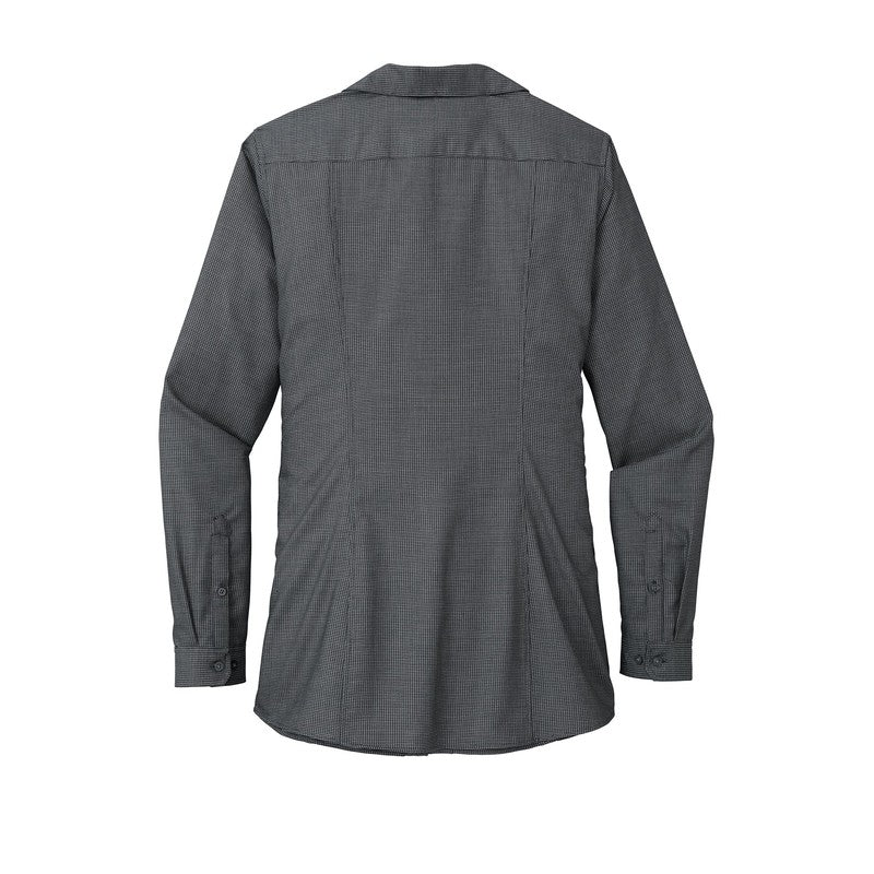 Port Authority ® Ladies Pincheck Easy Care Shirt-Black/ Grey Steel